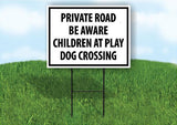 PRIVATE ROAD BE AWARE BLACK WHITE Plastic Yard Sign ROAD SIGN with Stand