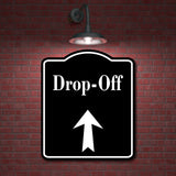Drop-Off Up Arrow BLACK Aluminum Composite Sign