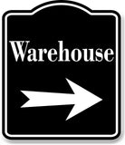 Warehouse Right Arrow BLACK Aluminum Composite Sign