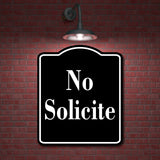 No Solicite Spanish Muestra al aire libre firmar BLACK Aluminum Composite Sign