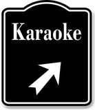 Karaoke 45 Degree Up Right Arrow BLACK Aluminum Composite Sign