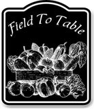 Field To Table Fruit Vegetables BLACK Aluminum Composite Sign