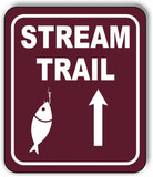 STREAM TRAIL DIRECTIONAL UPWARD ARROW CAMPING Metal Aluminum composite sign