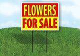 FLOWERS FOR SALE RED YELLOW Plastic Yard Sign ROAD SIGN with Stand