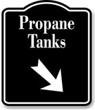 Propane_Tanks_45_Degree_Down_Right_Arrow_BLACK Aluminum Composite Sign