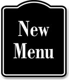 New Menu Elegant BLACK Aluminum Composite Sign