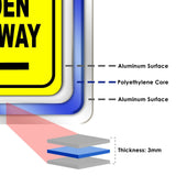 CAUTION HIDDEN DRIVEWAY LEFT ARROW Metal Aluminum Composite Sign