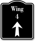 Wing 4 Up Arrow BLACK Aluminum Composite Sign