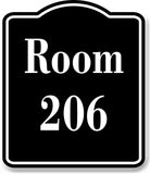 Room 206 Number Building BLACK Aluminum Composite Sign