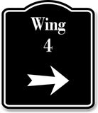 Wing 4 Right Arrow BLACK Aluminum Composite Sign