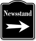 Newsstand Right Arrow BLACK Aluminum Composite Sign