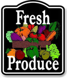 Fresh Produce Color Fruit Vegetables BLACK Aluminum Composite Sign