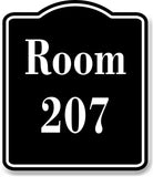 Room 207 Number Building BLACK Aluminum Composite Sign