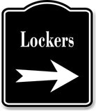 Lockers Right Arrow BLACK Aluminum Composite Sign