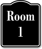 Room 1 Number Building BLACK Aluminum Composite Sign