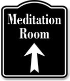 Meditation Room Up Arrow BLACK Aluminum Composite Sign