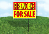 FIREWORKS FOR SALE RED YELLOW Plastic Yard Sign ROAD SIGN with Stand