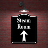 Steam Room Up Arrow BLACK Aluminum Composite Sign