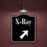 X-Ray 45 Degree Up Right Arrow BLACK Aluminum Composite Sign