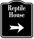 Reptile House Zoo Right Arrow BLACK Aluminum Composite Sign