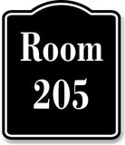 Room 205 Number Building BLACK Aluminum Composite Sign