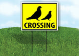 BIRD CROSSING XING YELLOW Plastic Yard Sign ROAD SIGN with Stand