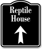 Reptile House Zoo Up Arrow BLACK Aluminum Composite Sign
