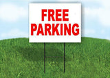 FREE PARKING RED Plastic Yard Sign ROAD SIGN with Stand