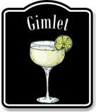 Gimlet Cocktail Bar Sign BLACK Aluminum Composite Sign