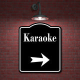 Karaoke Right Arrow BLACK Aluminum Composite Sign