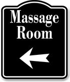 Massage Left Arrow BLACK Aluminum Composite Sign