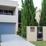 Notice Enter at own risk Not responsible  injuries Metal Aluminum composite sign