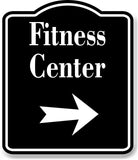 Fitness Center Right Arrow BLACK Aluminum Composite Sign