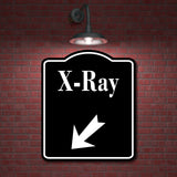 X-Ray 45 Degree Down Left Arrow BLACK Aluminum Composite Sign