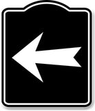 Left Arrow Directional BLACK Aluminum Composite Sign