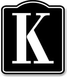 Letter K Bin Aisle Row Marker Label BLACK Aluminum Composite Sign