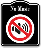 No MusicSymbol Prohibition BLACK Aluminum Composite Sign