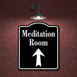 Meditation Room Up Arrow BLACK Aluminum Composite Sign
