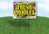 FRESH PRODUCE Plastic Yard Sign ROAD SIGN with Stand