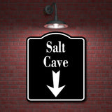 Salt Cave Down Arrow BLACK Aluminum Composite Sign