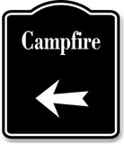Campfire Left Arrow BLACK Aluminum Composite Sign