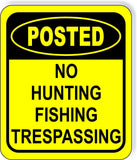 POSTED CIRCLE NO HUNTING FISHING TRESPASSING Metal Aluminum composite sign