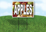 APPLES WITH WHITE LETTERS APPLE BACKGROUND Plastic Yard Sign ROADSIGN with Stand