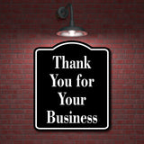 Thank You for Your Business Elegant BLACK Aluminum Composite Sign