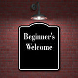 Beginner's Welcome Archery BLACK Aluminum Composite Sign