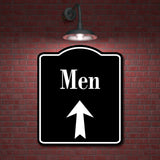 Men Up Arrow BLACK Aluminum Composite Sign