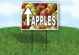APPLES STRAIGHT ARROW W WHITE LETTERS APPLE Yard Sign with Stand LAWN SIGN