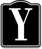 Letter Y Bin Aisle Row Marker Label BLACK Aluminum Composite Sign