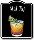 Mai Tai Cocktail Bar Sign BLACK Aluminum Composite Sign