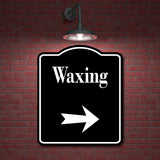 Waxing Right Arrow BLACK Aluminum Composite Sign